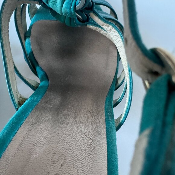 REISS Turquoise Heel Sandals - Picture 8 of 10